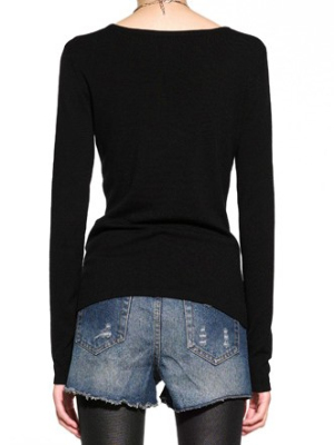 Black simple women blouses - Click Image to Close